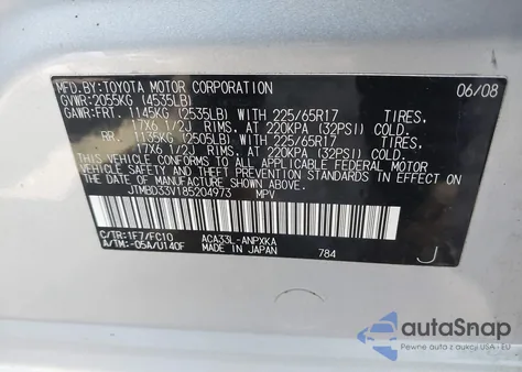 2008 Toyota Rav4 из США, поврежденный, VIN JTMBD33V185204973